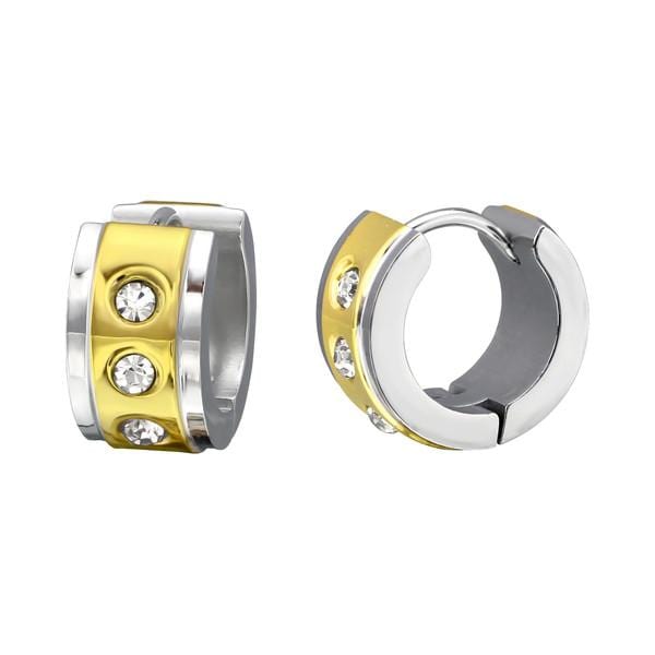 Huggie Earrings Gold Diamond Look