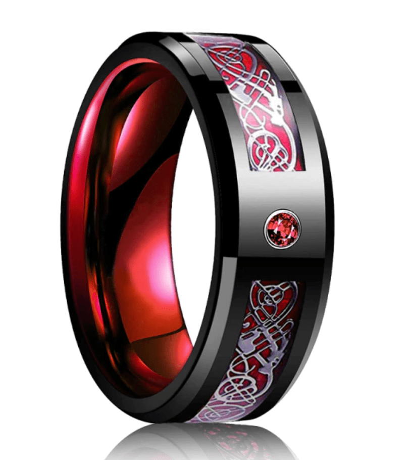 Mens  Carbon Fiber Black  Ring