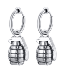 Grenade Shaped  Earring clips for unpierced Ears