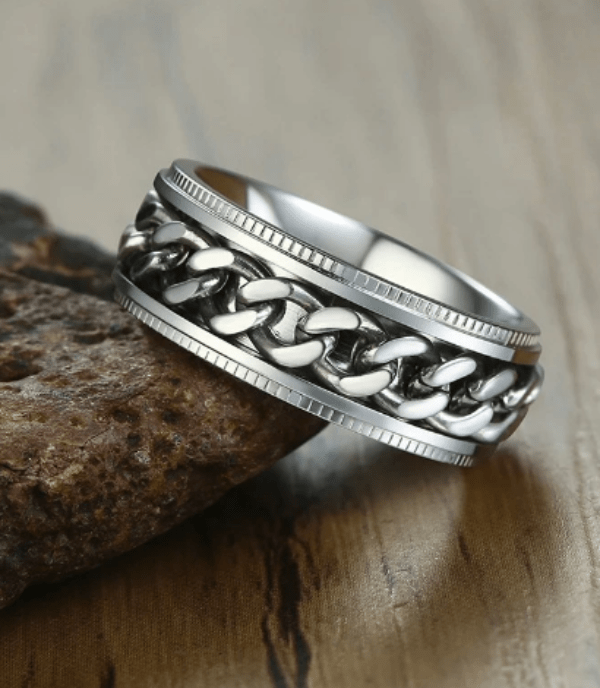 Vnox Spinner Chain Rings for Men Women, 8MM Stainless Steel