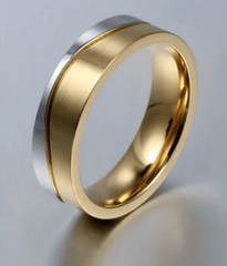 Steel Gold  Wedding Engagement Ring for Couple