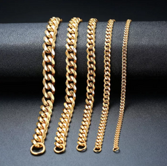 Heavy Cuban Link Gold Chain Bracelet-11mm