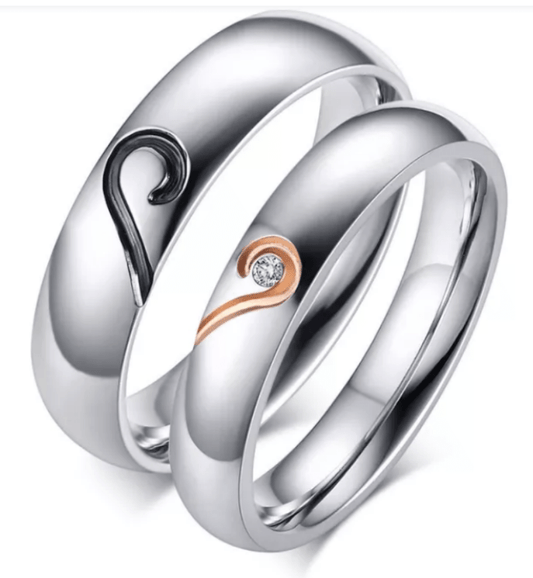 Steel Wedding Engagement Ring for Couple