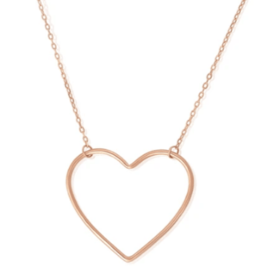 Open Charm Heart Necklace Set