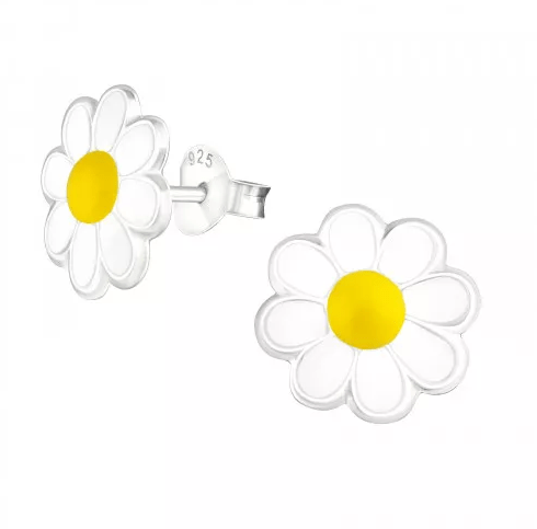 Kids Silver Flower Stud Earrings