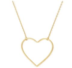 Open Charm Heart Necklace Set