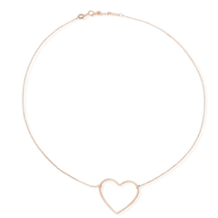 Open Charm Heart Necklace Set