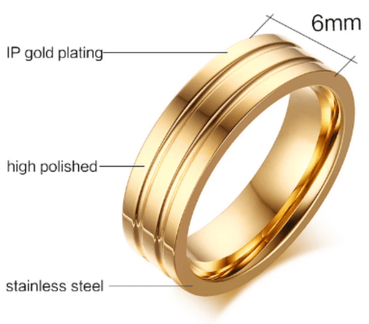 Gold Wedding Band Ring for Women