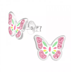 Kids Silver Butterfly Stud Earrings