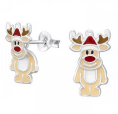 Silver Reindeer Hanging Earrings