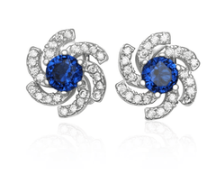 Galaxy Micropavé Cubic Zirconia Earrings Blue