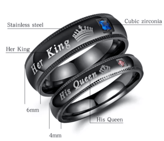 His Queen & Her King  Couple  Ring