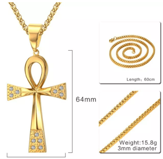 Gold Plated Anka Cross Pendant