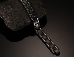 Stainless Steel  Mens  Black Magnetic Bracelet