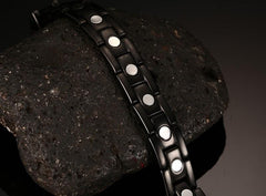 Stainless Steel  Mens  Black Magnetic Bracelet