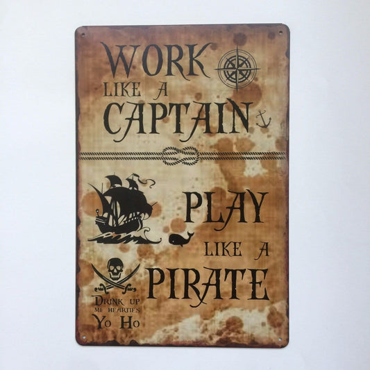 Work like a captain Metal Poster