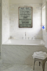 Funny Bathroom - Toilet Rules Signs For Home Poster