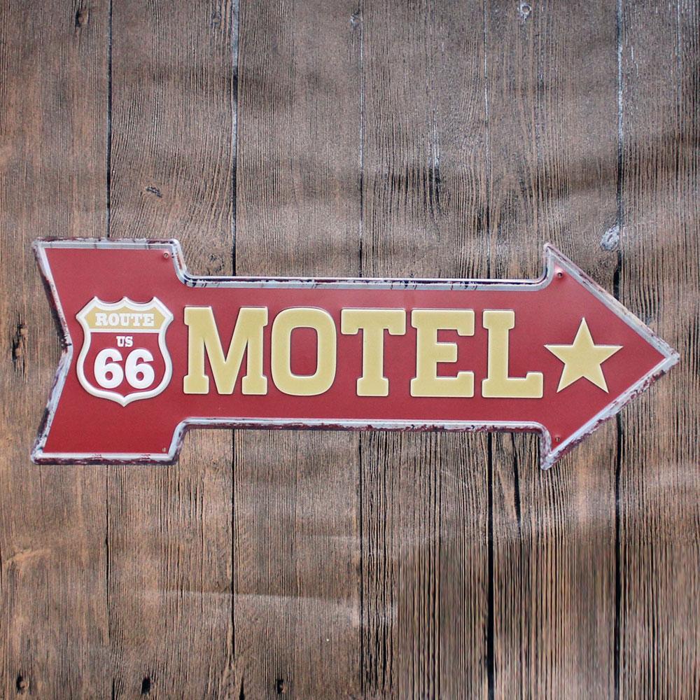 Motel Arrow Metal Tin Sign Poster