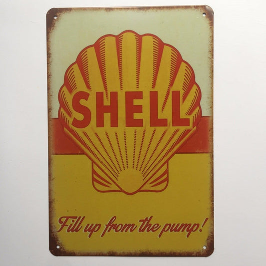 Shell Fill Up The Pump Vintage Metal Poster