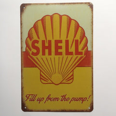 Shell Fill Up The Pump Vintage Metal Poster