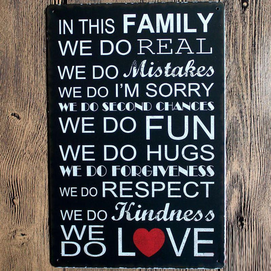 Family Love Quote Metal Tin Sign Poster