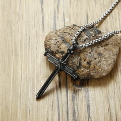 Nail Cross Pendant Necklace for Men