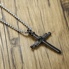 Nail Cross Pendant Necklace for Men