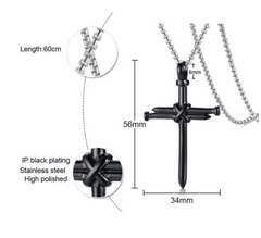 Nail Cross Pendant Necklace for Men