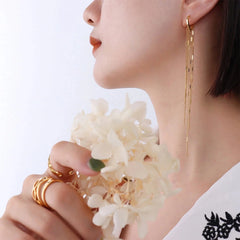 Long Tassel Drop Earrings