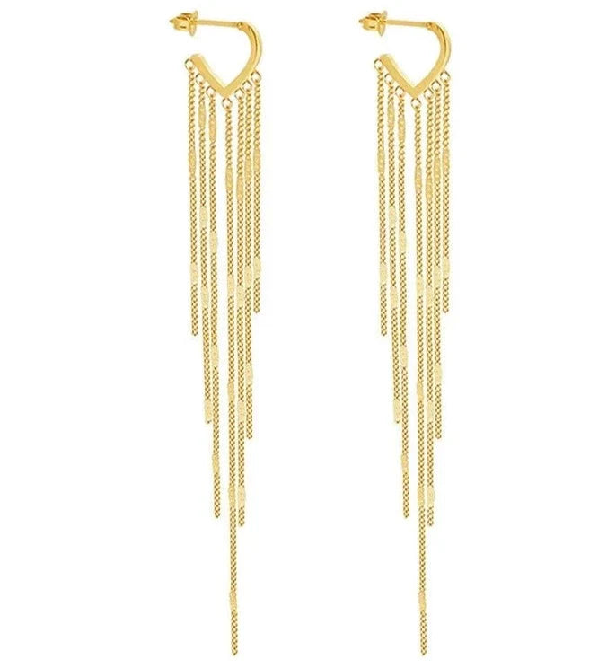 Long Tassel Drop Earrings