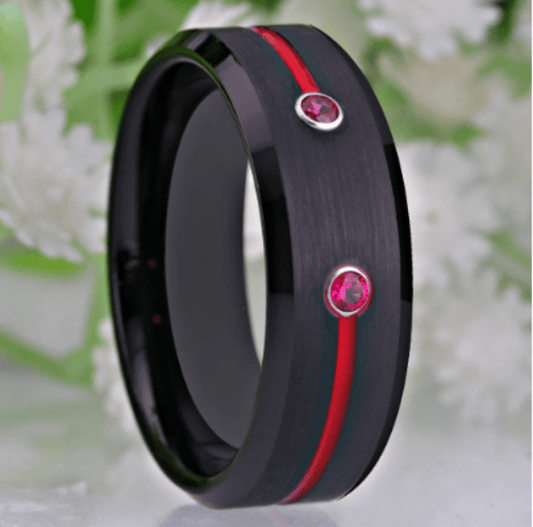 Tungsten Black CZ  Wedding Ring