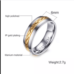 Gold & Silver Titanium  Wedding Ring