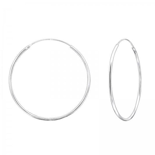 Silver 40mm Ear Hoops