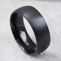 Black Mens Titanium  Ring