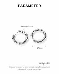 Stainless Bamboo Hoop Earrings for Men