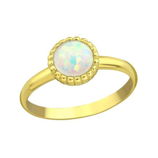 Gold plated fire snow Midi Ring