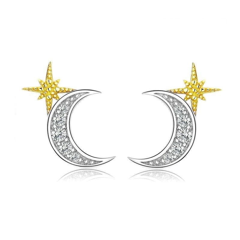 Moon and Star Earrings