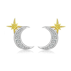 Moon and Star Earrings