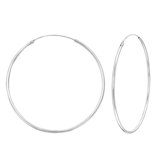 Large Silver Hoop Earrings 50mm