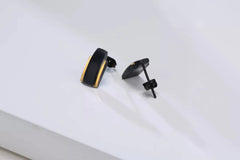 Men Black Titanium Earrings