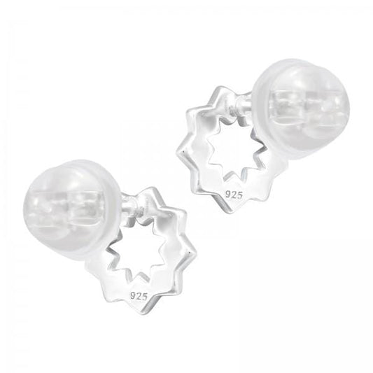 Kids Silver Multicolor Geometric Stud Earrings