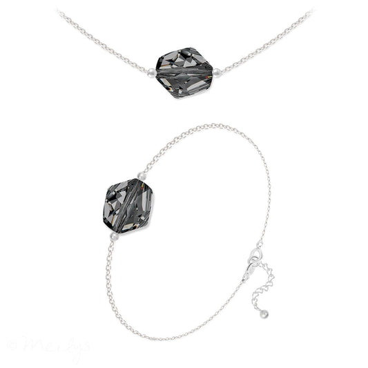 Silver Night Choker & Bracelet Fine Jewellery Set