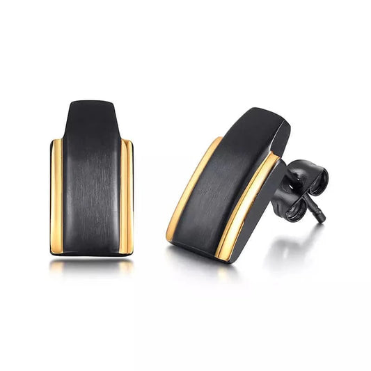 Men Black Titanium Earrings