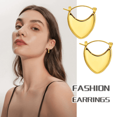 Gold Heart Hoop Earrings for Women