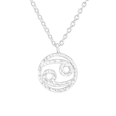 Silver Cancer Zodiac Sign Necklace