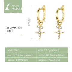 Gold Star Hoop Earrings