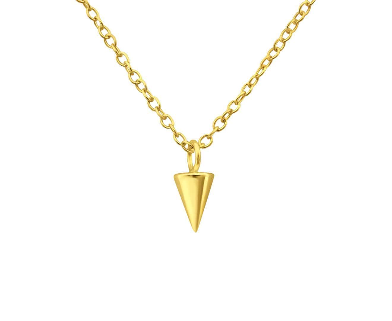 Sterling Silver Gold Plated Cone Necklace