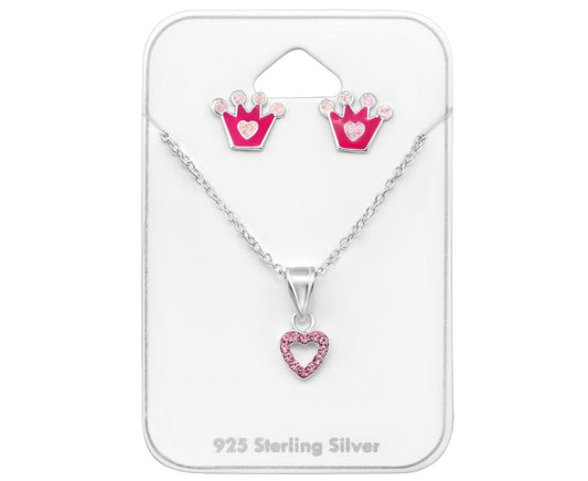 Kids Silver Princess Jewllery Set