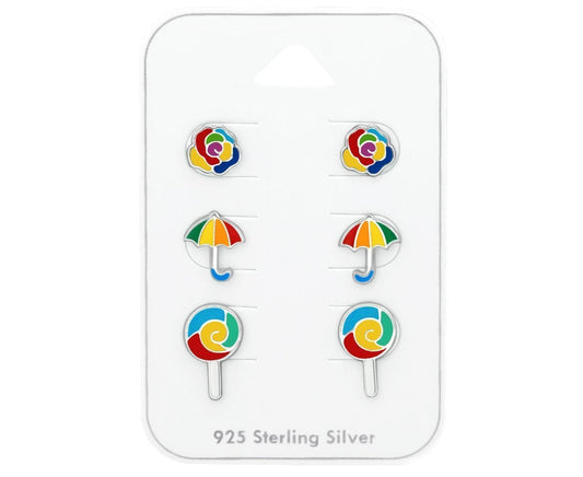 Kids Silver Rainbow Jewellery Set