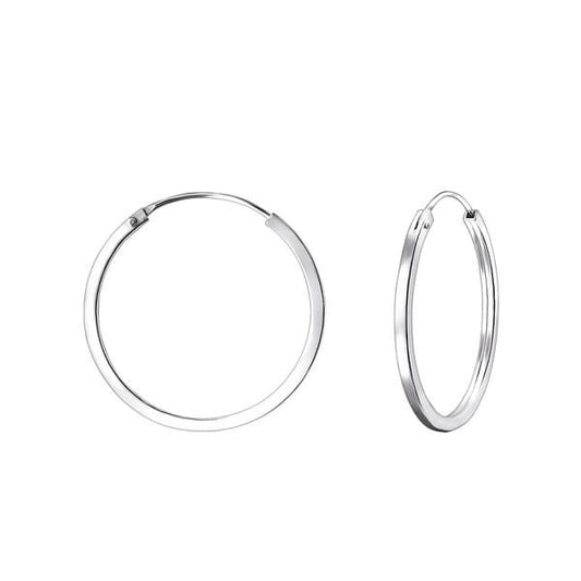 Silver Circle Hoop Earrings